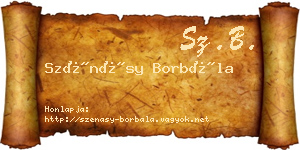 Szénásy Borbála névjegykártya