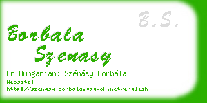 borbala szenasy business card
