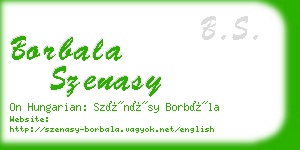 borbala szenasy business card